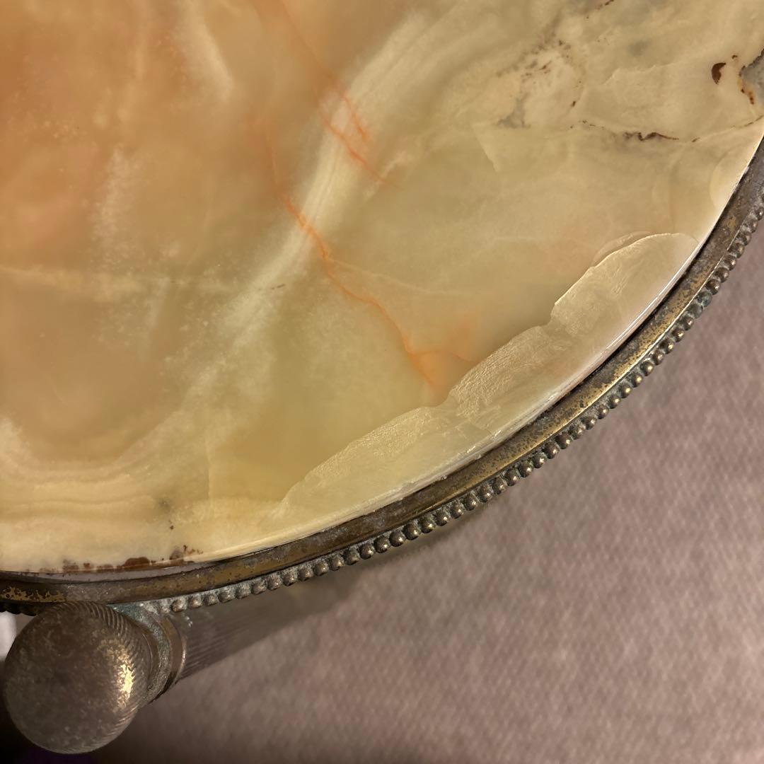 アンティーク家具 大理石 2段円形 サイドテーブル