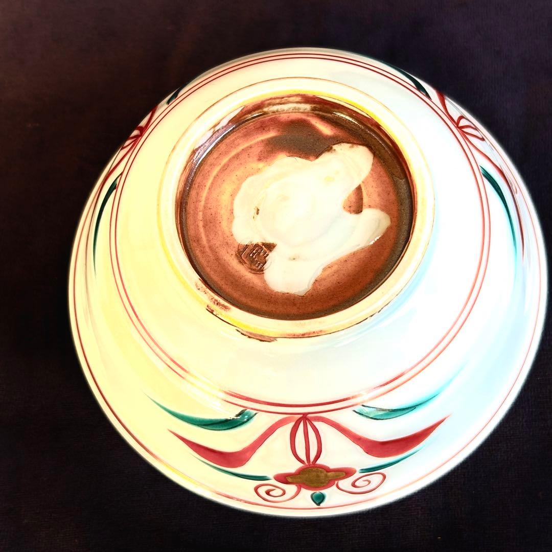 【未使用．美品】清水焼き　 蓋茶碗　蓋付き碗　飯碗　茶碗 色絵 五客 和食器