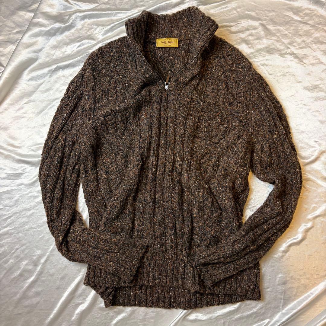 イタリア製　ポールスチュアート　ハイネックセーター ブラウン系　キャメルヘアー