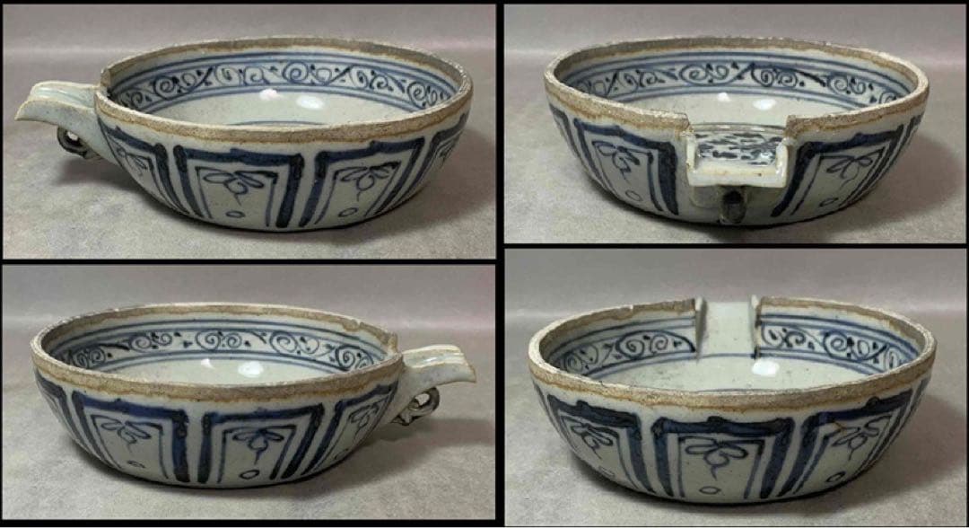 中国 染付花の絵片口　f2250905