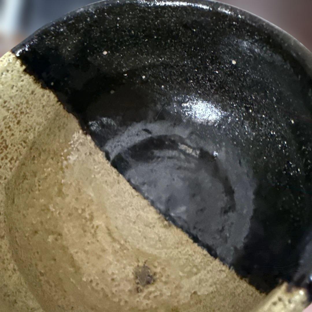 楽焼き　樂茶盌　【メルカリ専用】掛分茶碗　茶道具　ツートンカラー　茶道