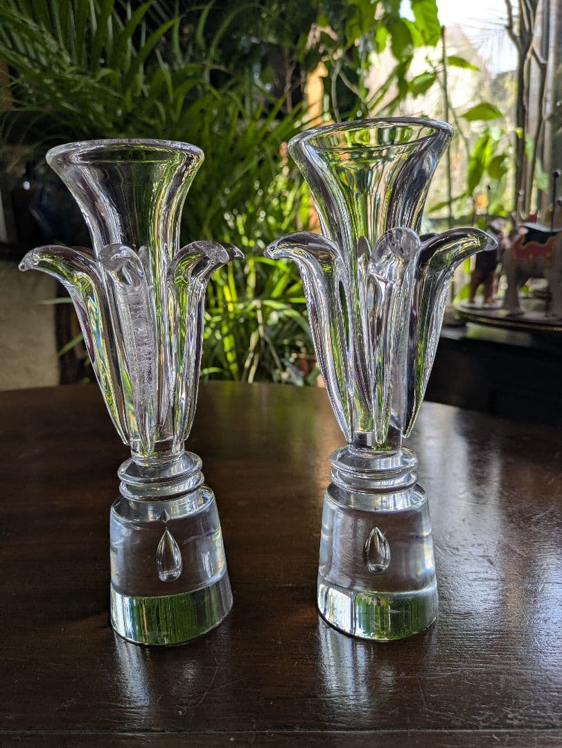 レア　Steuben　クリスタル　ヴェルサイユ 　キャンドルスティック 2個