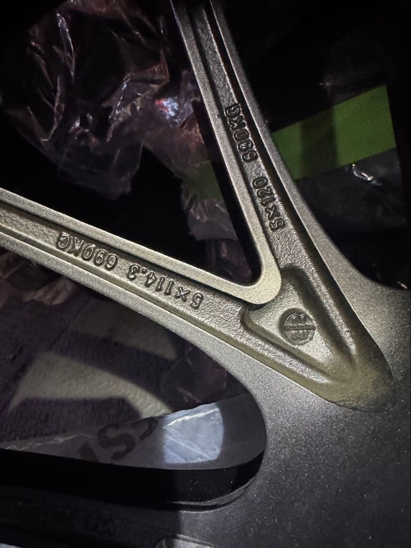 送料込み20インチ ブラック スポークホイールセット Rays ロックナット付き