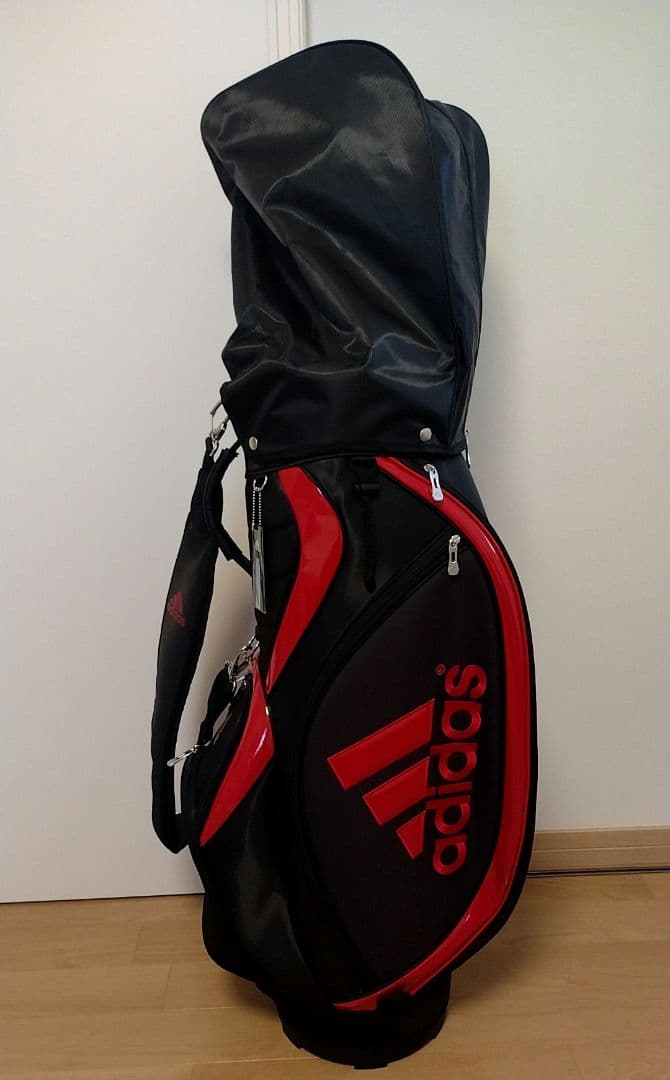 【美品】adidas キャディバッグ ブラック/レッド