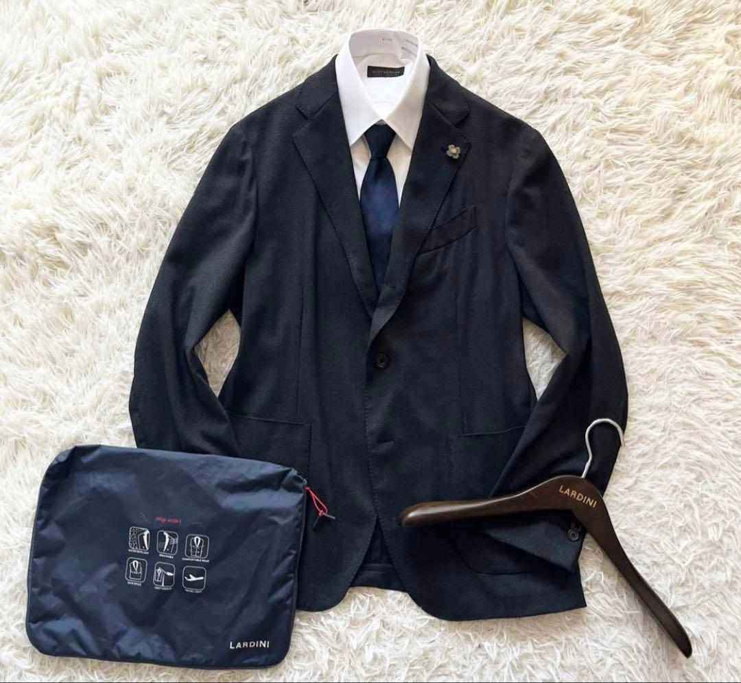 Y*h様 <美品> LARDINI easy wear バーズアイ グレー ジャ