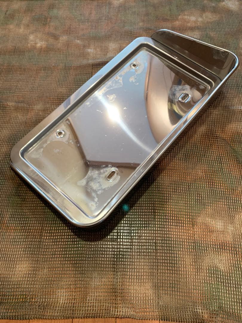 ◼️大型トラック ステンレス ナンバー枠 ウロコ バイザー