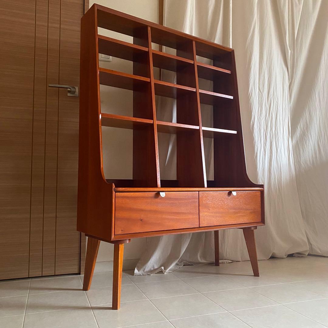 北欧　アンティーク　シェルフ　棚　脚付き　飾り棚　チェスト　マホガニー