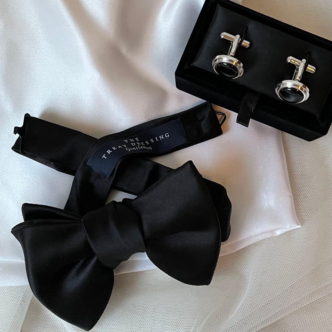 蝶ネクタイ・カフス・ポケットチーフ　セット