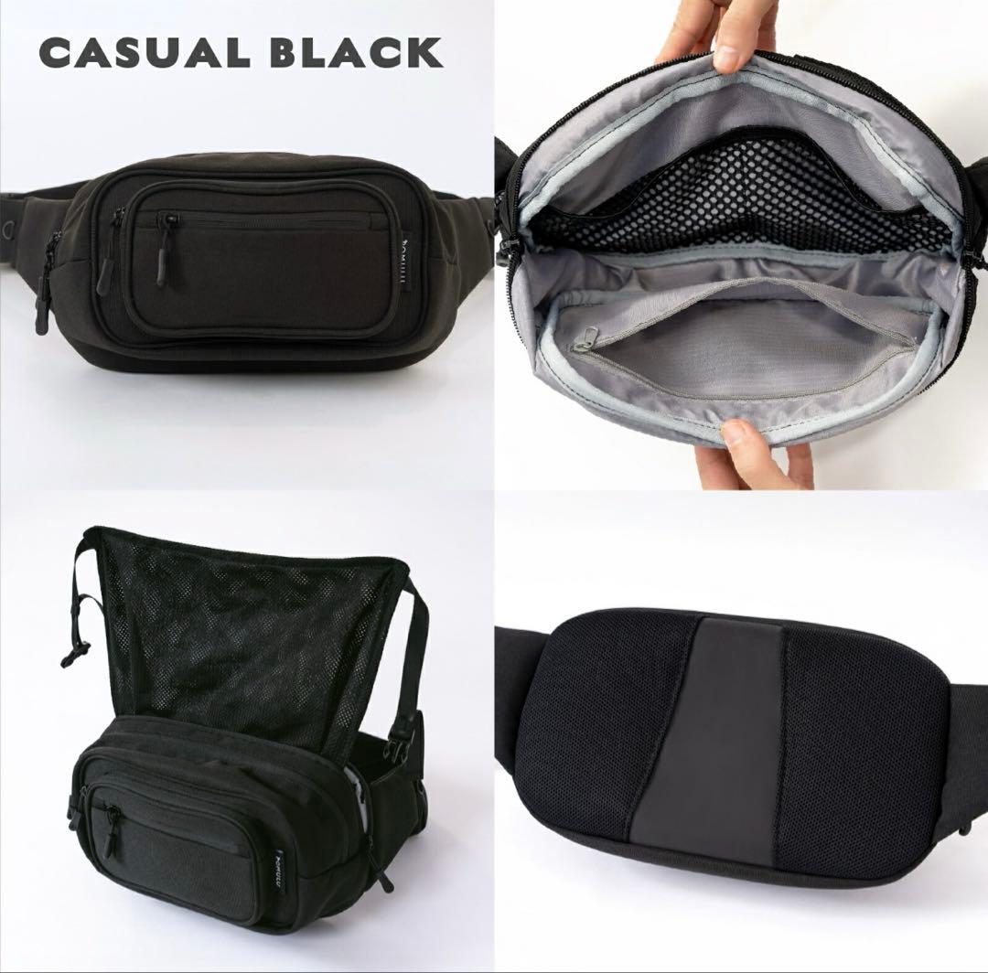 POMULU ポムル ヒップシート ショルダーバッグ スリング ブラック 黒