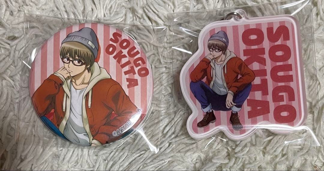 銀魂 JINSコラボ メガネ書き下ろし 缶バッジ　アクリルチャーム 沖田総悟