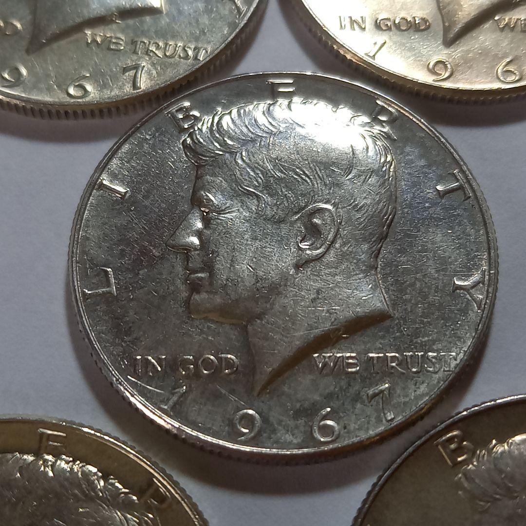 銀貨 1967年 ケネディハーフダラー 5枚set 量目51.62g