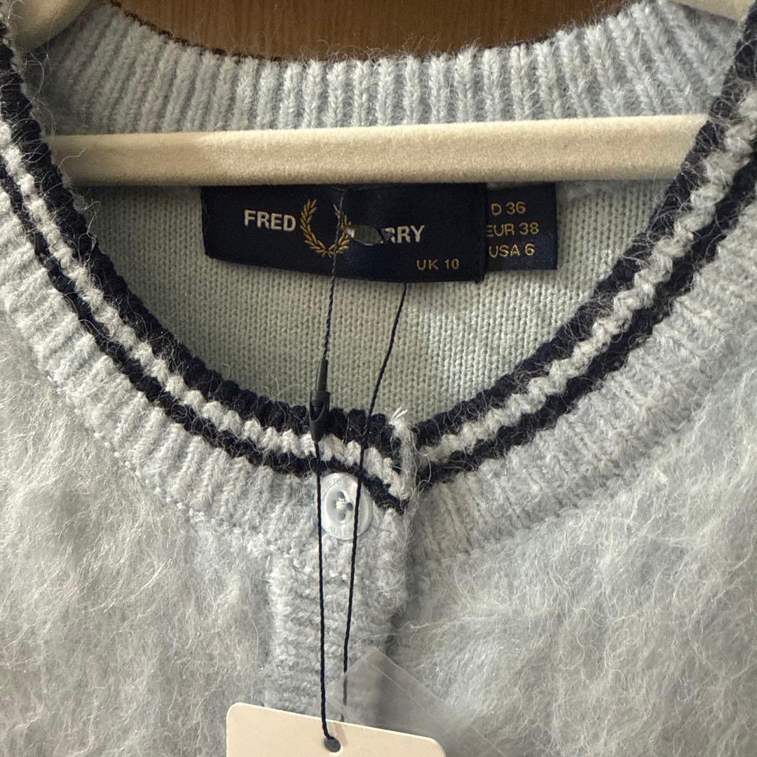 トップス FRED PERRY Fluffy Crewneck Knit Cardigan