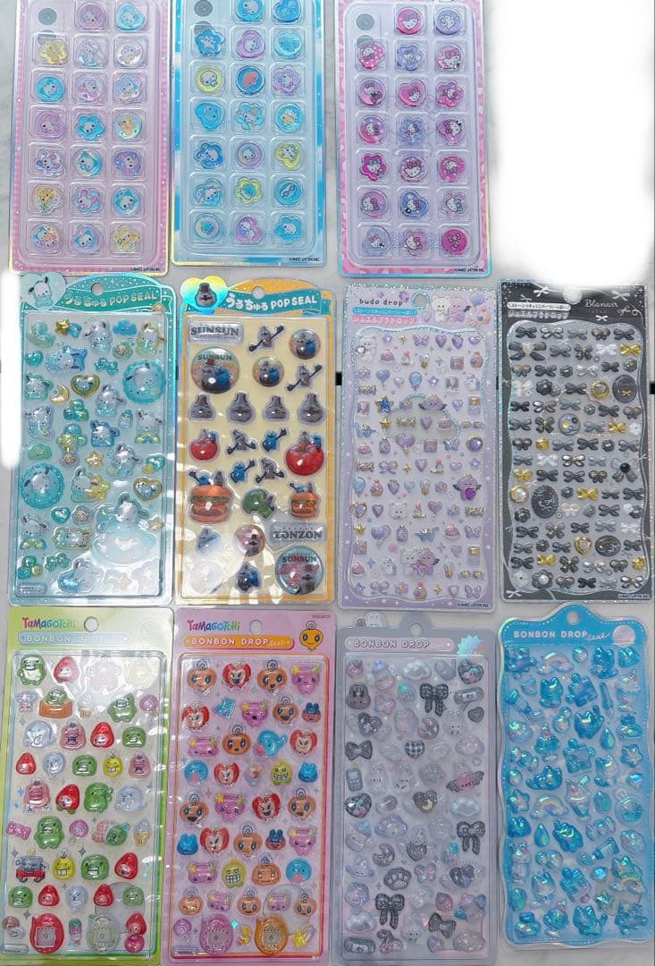 ボンボンドロップシール たまごっち うるちゅる サンリオ キティ おはじきシール