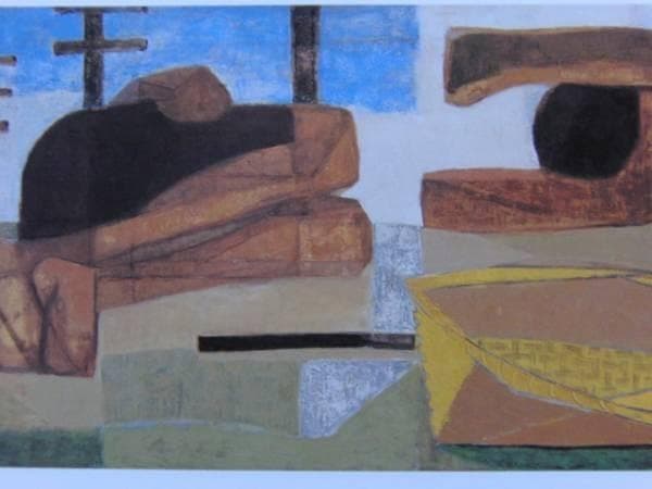 香月 泰男、休憩、希少な画集より、版上刷サイン入、 新品高級額装付