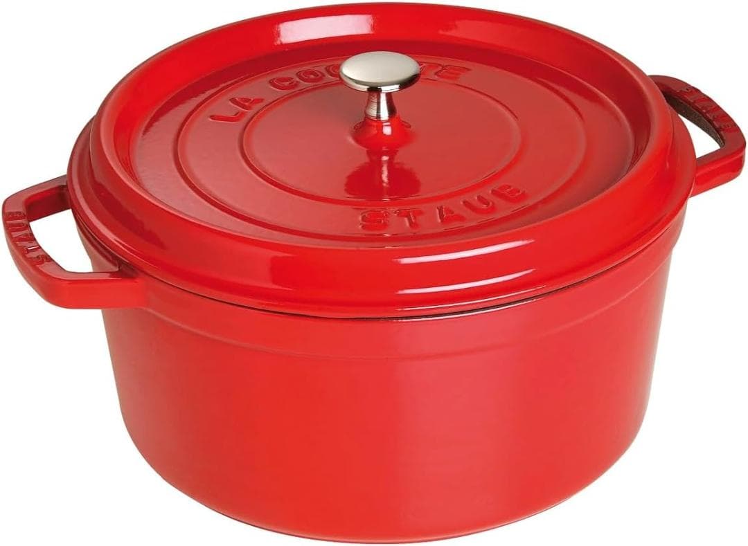 【新品】STAUB 赤 両手ホーロー鍋 直径280mm IH対応 国内正規品