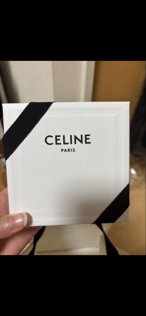 【最終値下げ】　CELINE ホワイト トリオンフ　ヘアクリップ