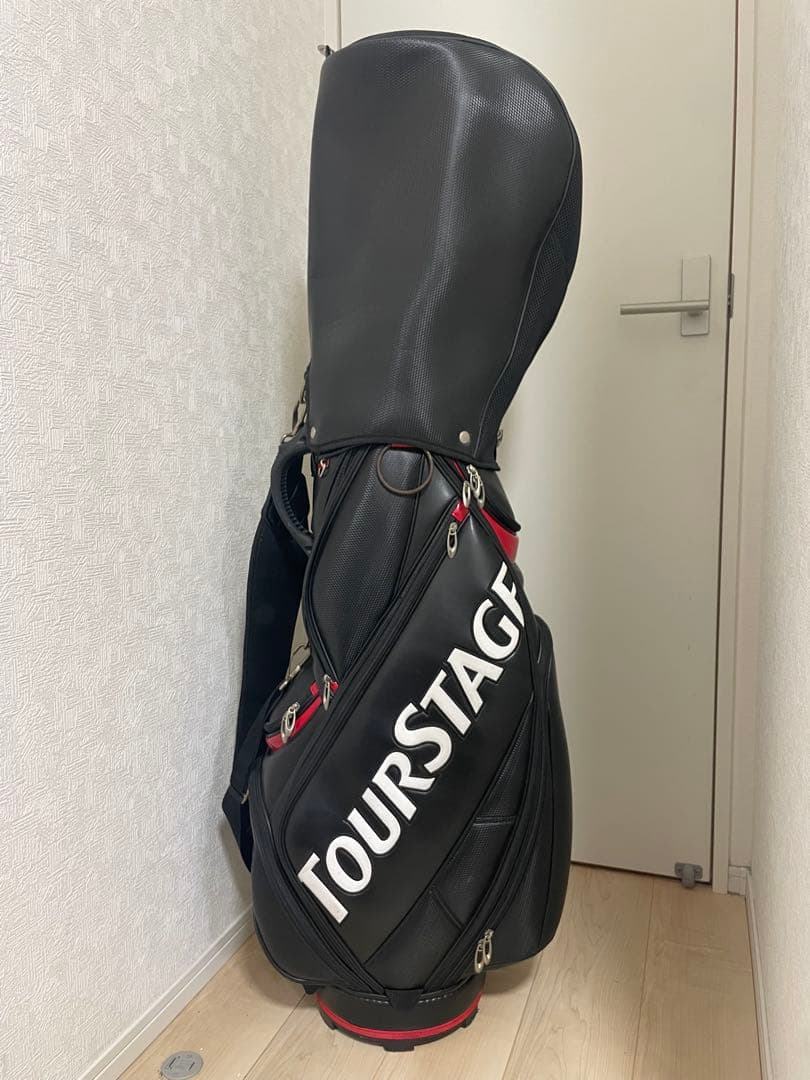 ブリヂストンTOURSTAGE キャディバッグ ブラック/レッド