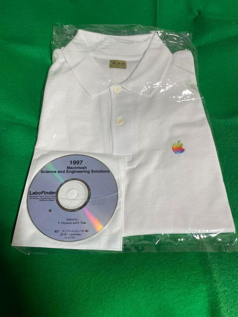 アップル純正　半袖ポロシャツ虹色リンゴ刺繍入と1997LaboFinder CD