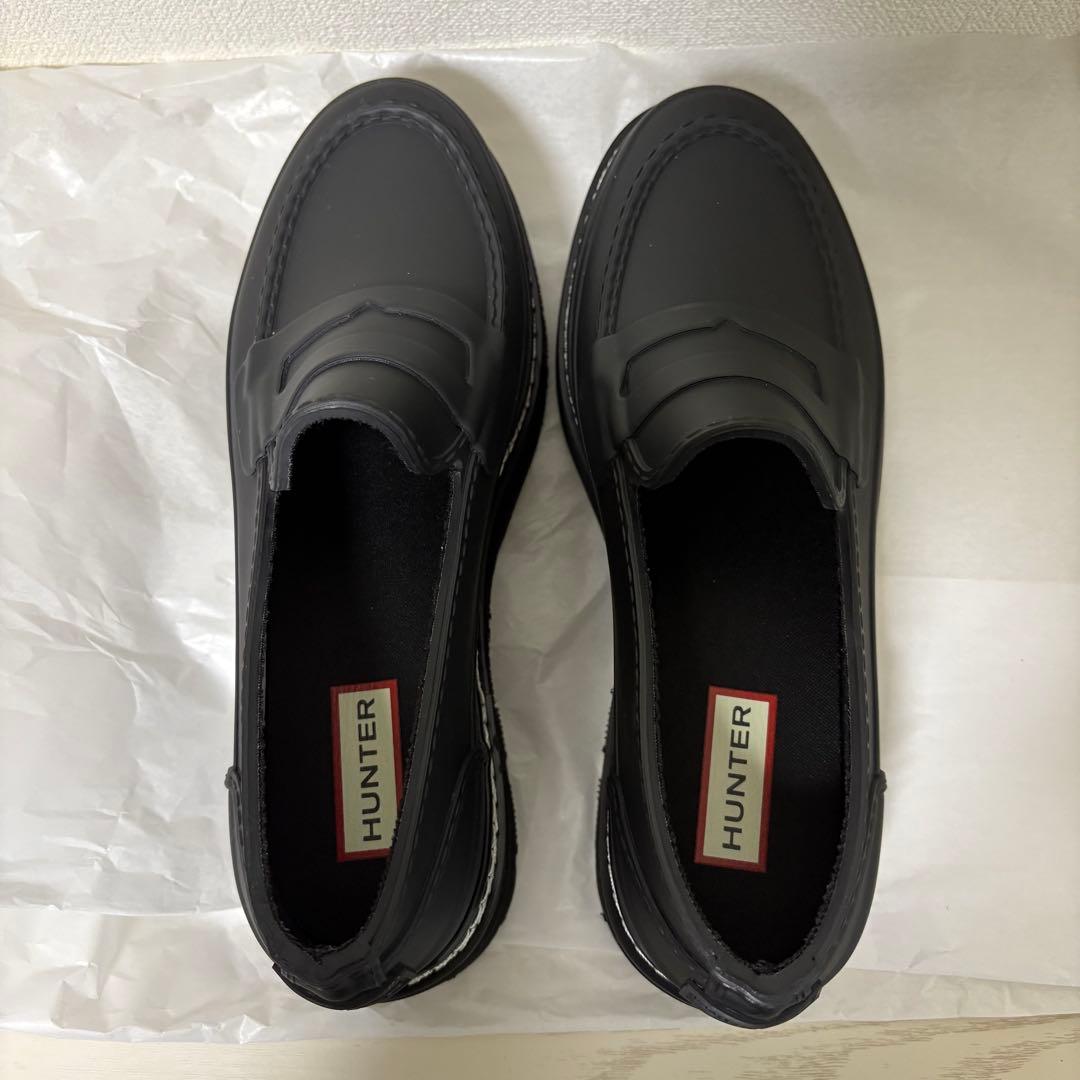 【1回着用】Hunter レインローファー　23㎝