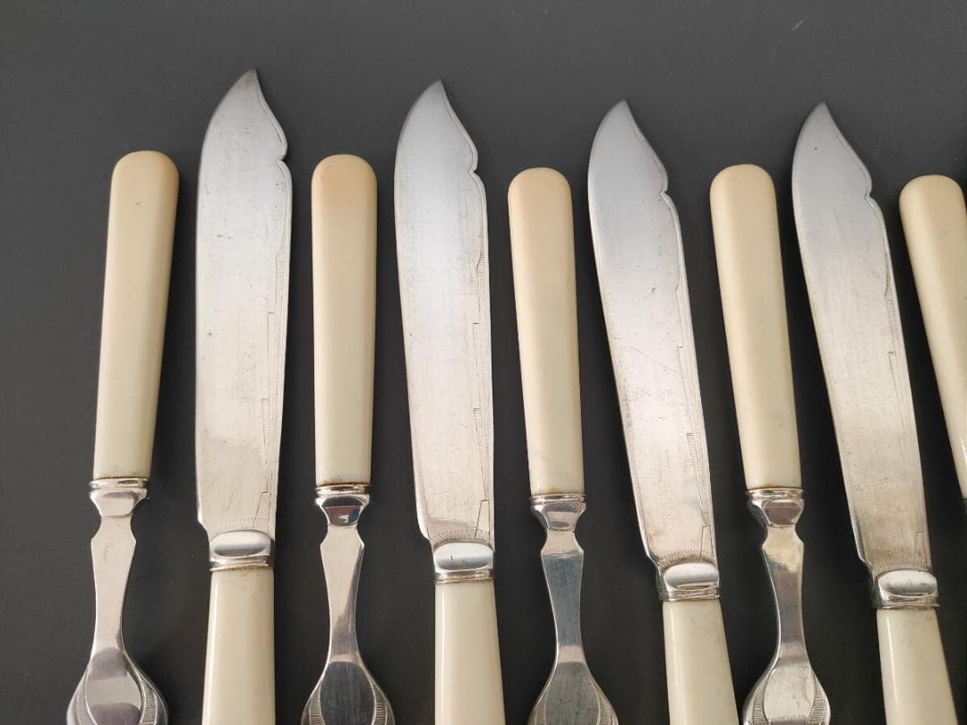 英国ヴィンテージ シルバープレート ナイフ フォーク 10本set (L10)