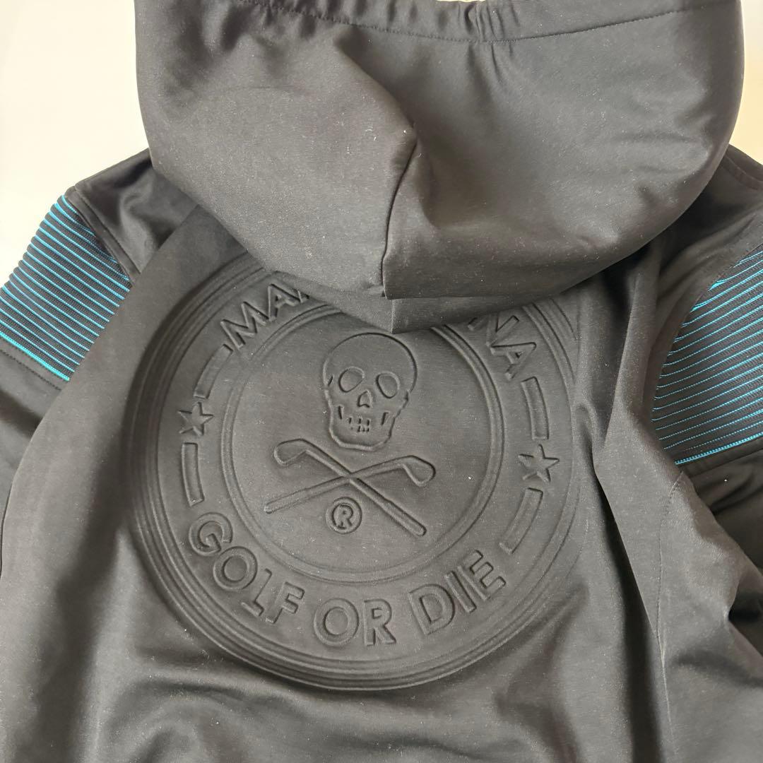 美品　マークアンドロナ　メンズ　ジップ　パーカー　ブラック　46 スカル