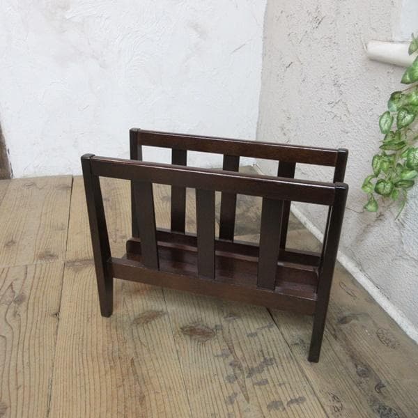イギリス アンティーク 家具 マガジンラック 新聞/楽譜入れ 収納 6803c