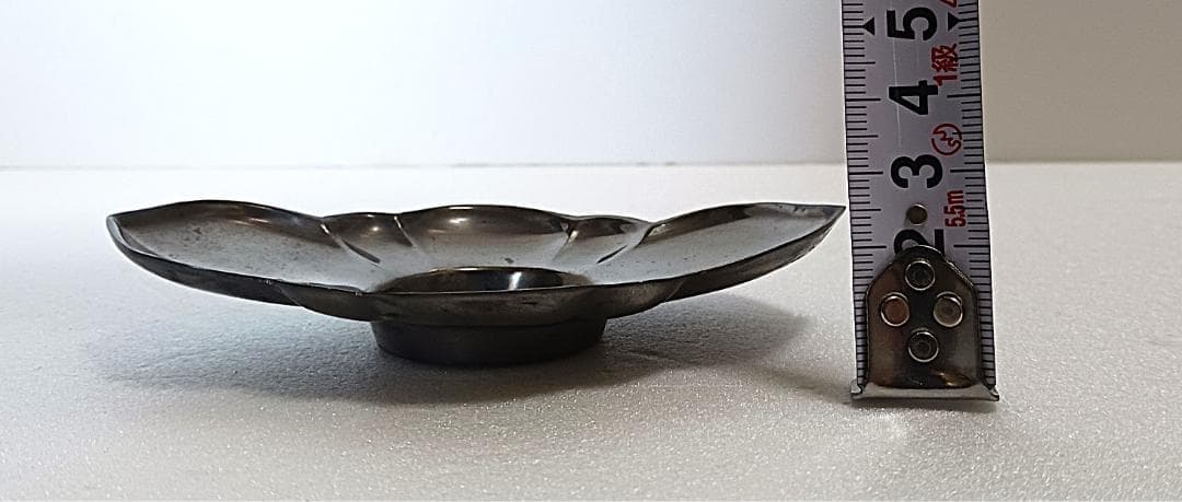 【アンティーク】　古錫 茶托 五客 在銘 乾茂號造　錫　【ヴィンテージ】