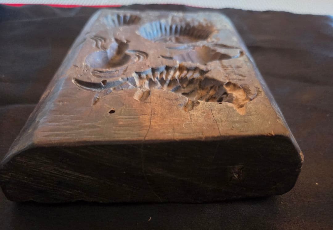 中国骨董品　　手彫り　 月餅　クッキー　木製型　木版