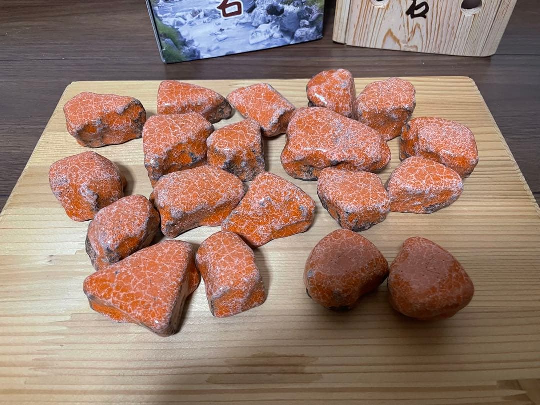 I*o様 秋田命泉 玉川の鉱石 北投石 オレンジ 1000g ひのき箱 入浴 風