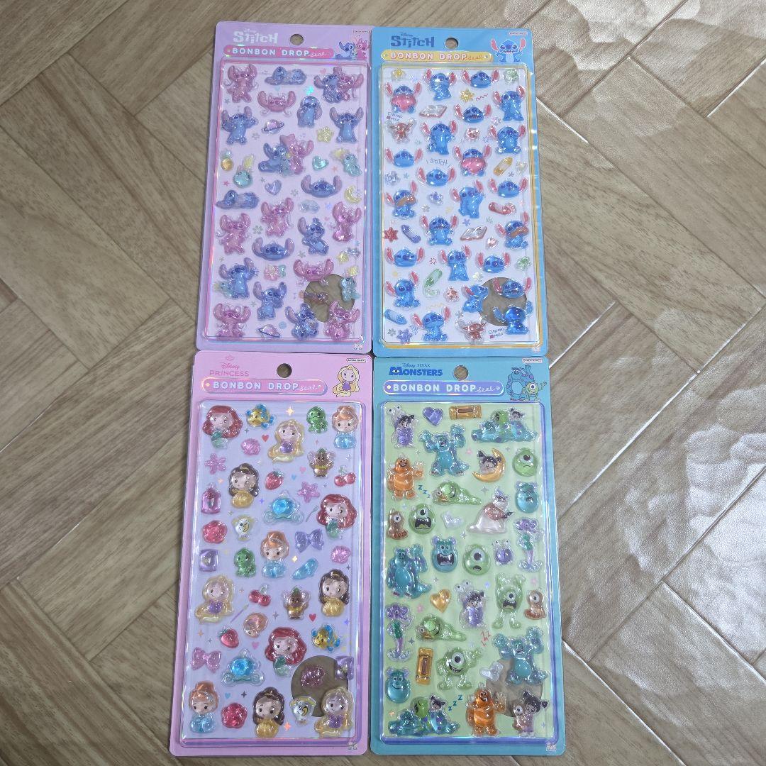 【国内正規品】ディズニー　ボンボンドロップシール　4枚セット