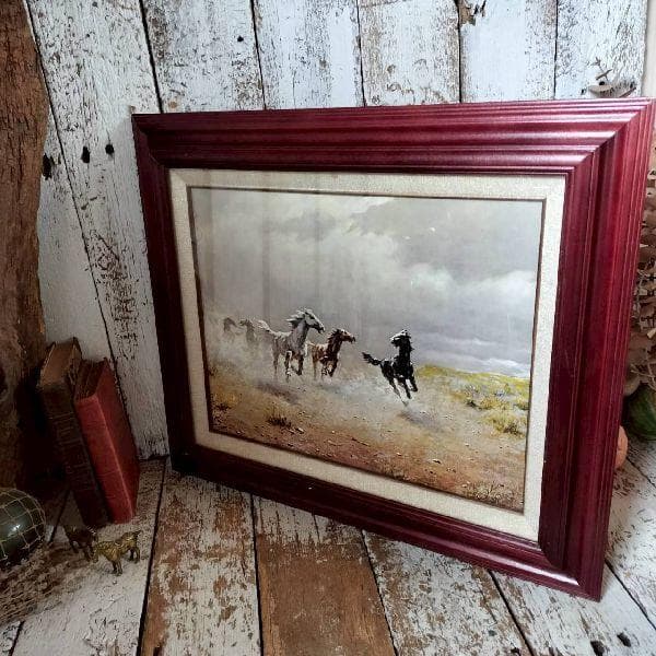 世界の名画 オーガスト・アルボー 広野の群馬 複製画 額装 アート 印刷