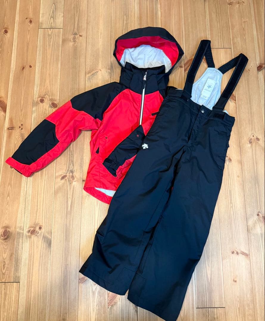 デサント DESCENTE スキーウェア上下 赤黒 130 キッズ ジュニア