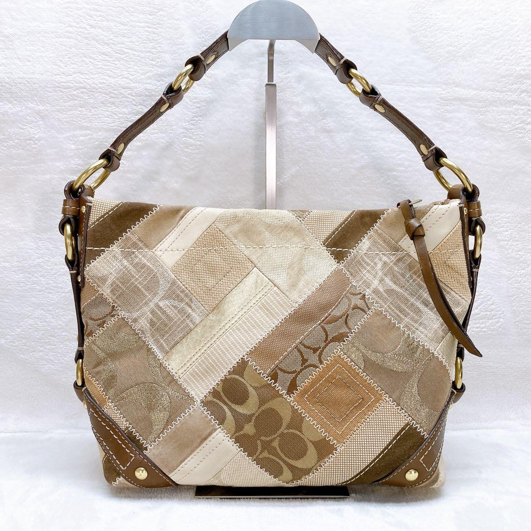 バッグ Coach One Sholder Patchwork Signature