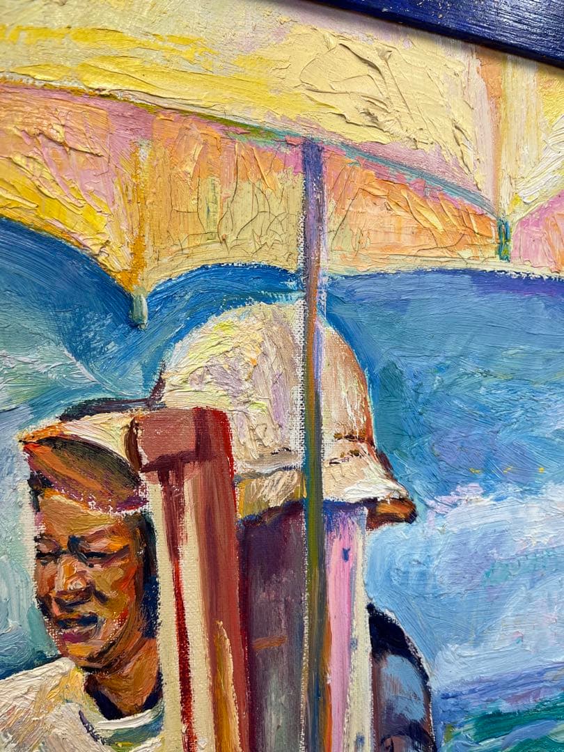 巨大ハワイアンアート 原画 真作 Ana Monaghan アナ・モナハン 額装