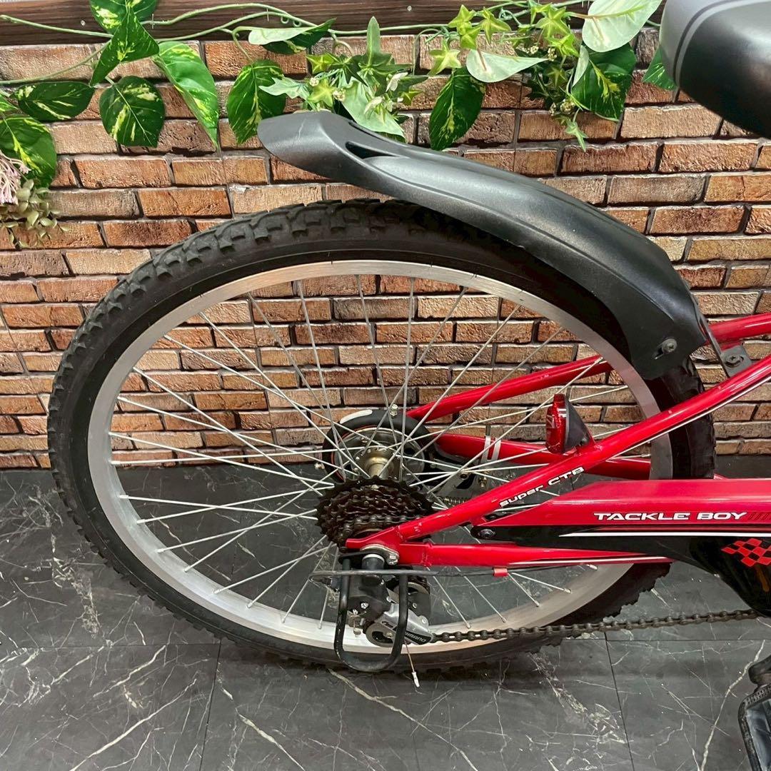 【64】子供用自転車 子供車TACKLE BOY レッド 24インチ