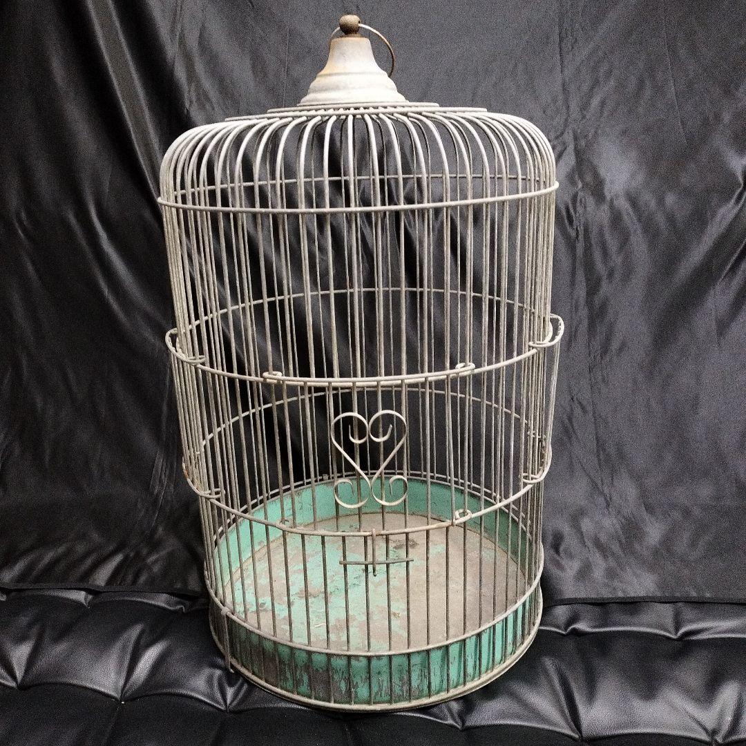 アンティーク 特大 鳥かご アイアン 鳥籠 ケージ インコ 昭和レトロ 鉄製