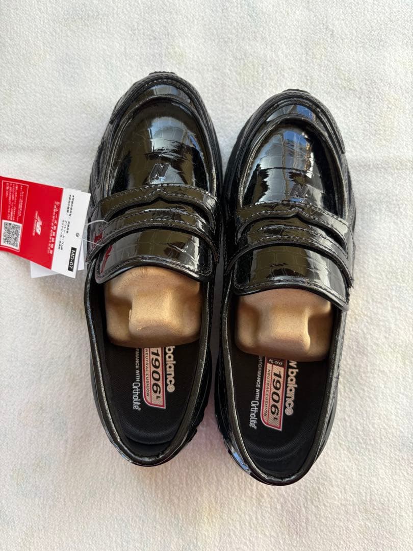 New Balance 1906 NB クロコ ブラックローファー