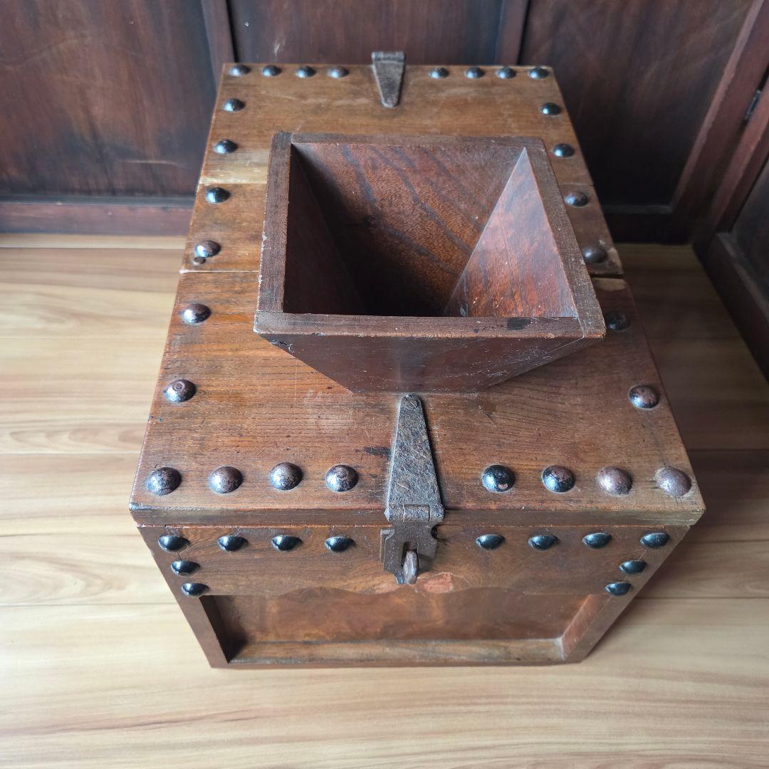 銭函　銭箱　マス付き　升箱　帳場　骨董　古民具　古道具　アンティーク