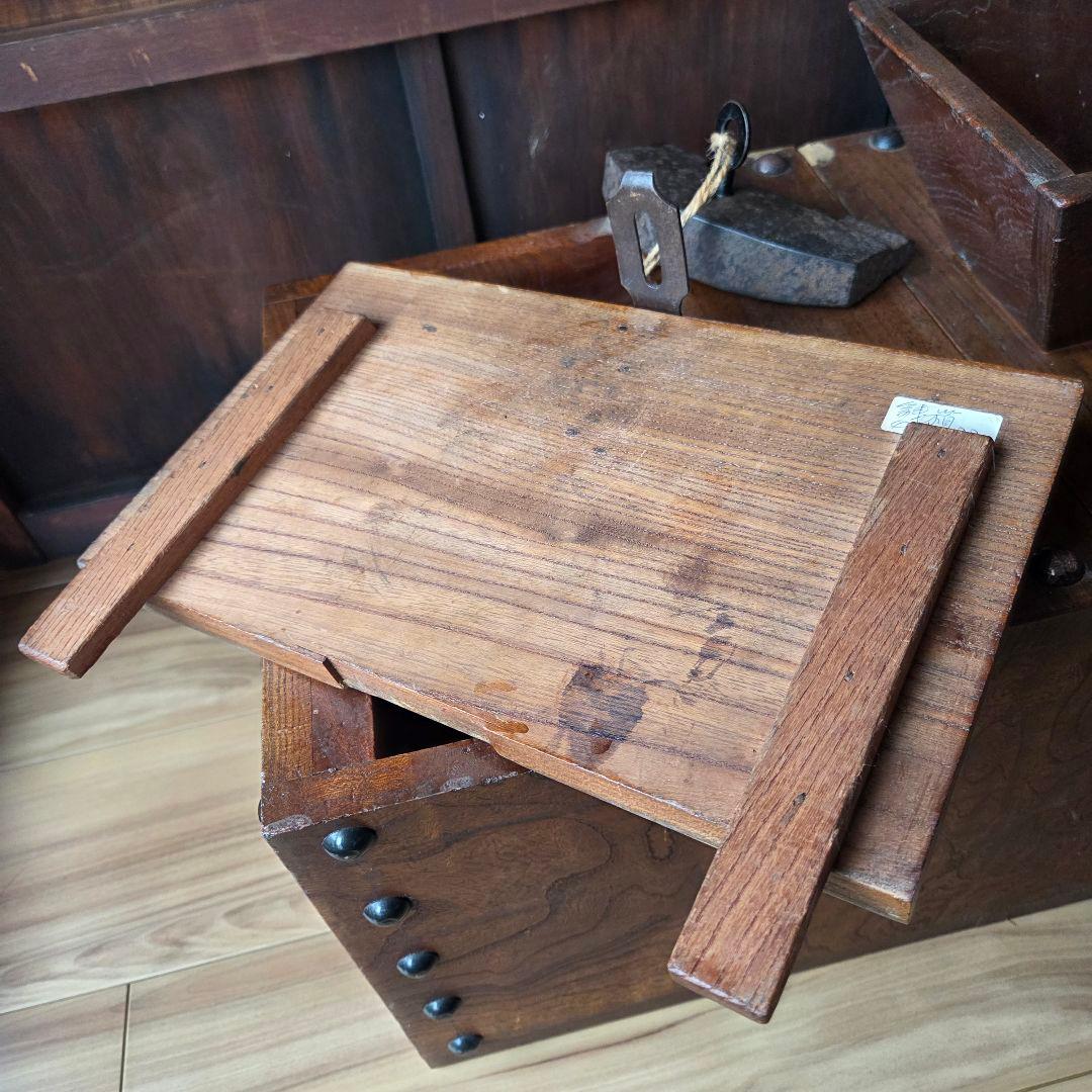 銭函　銭箱　マス付き　升箱　帳場　骨董　古民具　古道具　アンティーク