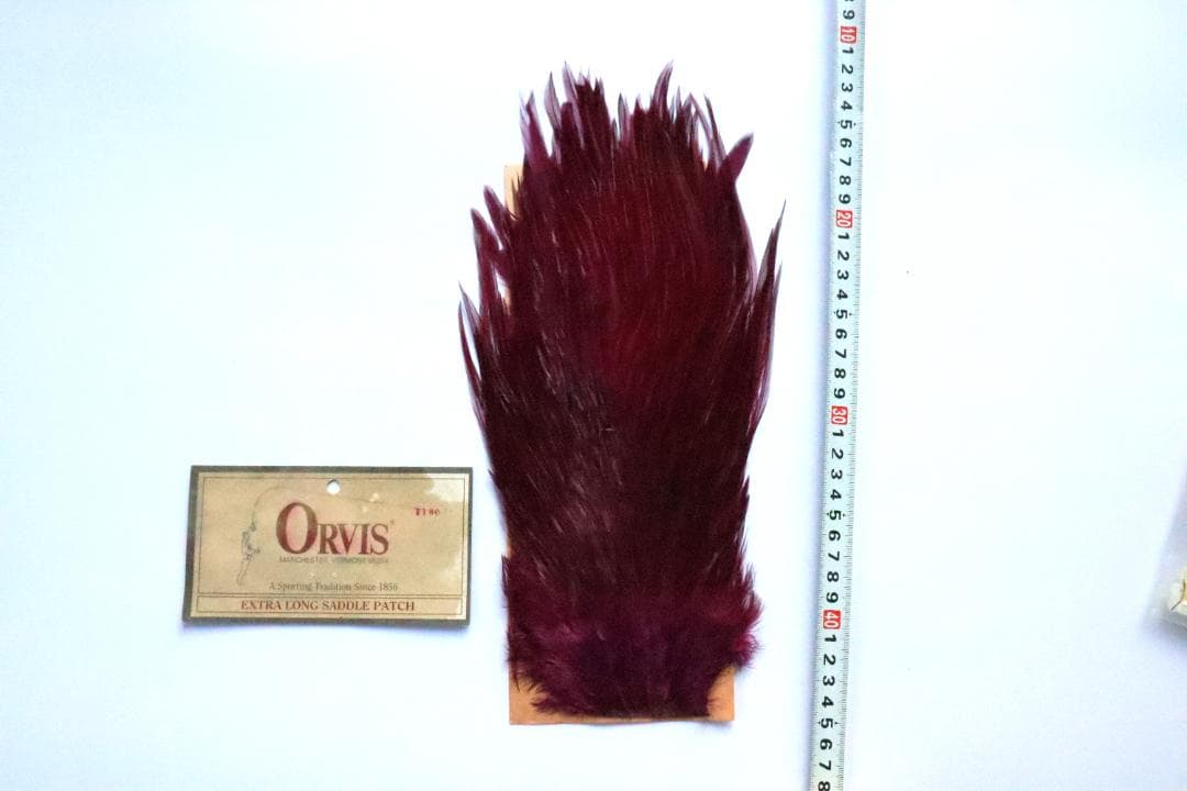 ORVIS エクストラロングサドルパッチ　ワイン　フライフィッシングマテリアル