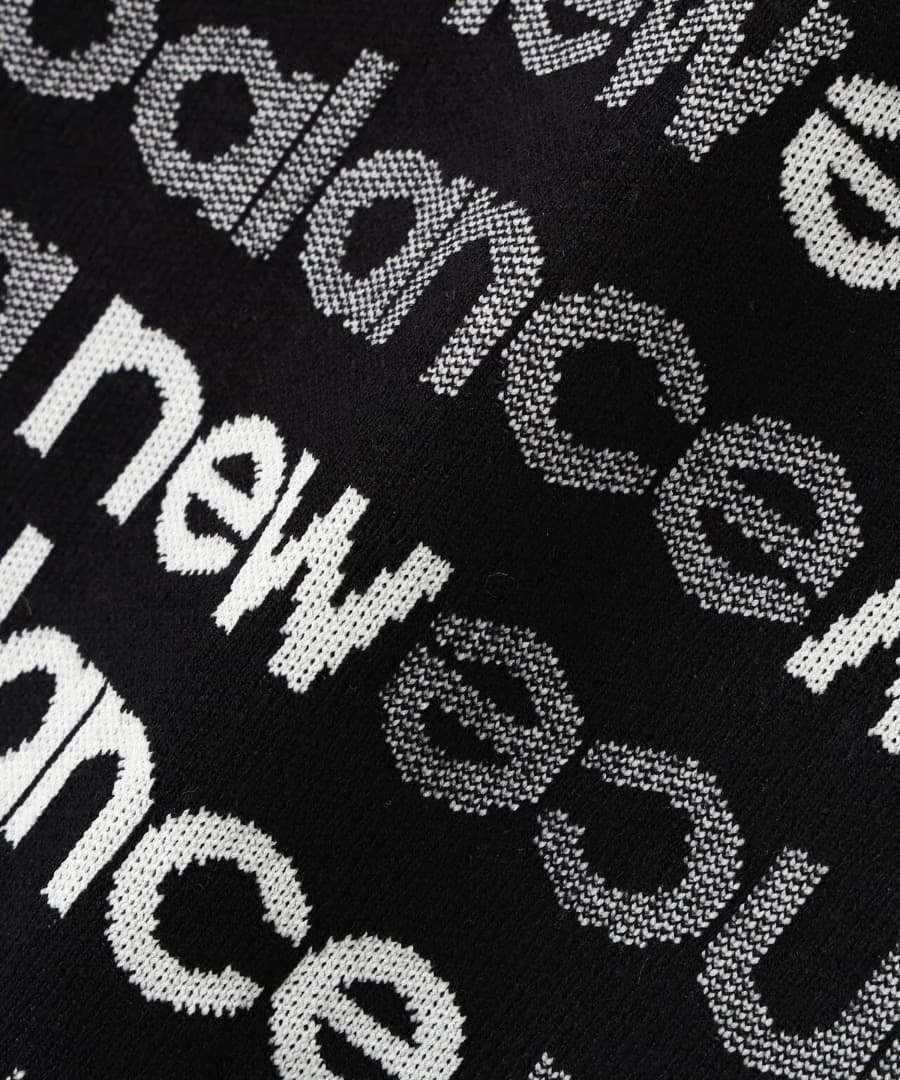 New Balance　アップサイドダウンロゴボーダー　 吸湿発熱 ニット【L】