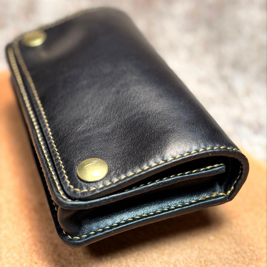 YAMATO ◎柔らかい二つ折りシャグポーチ.牛スムース革◎