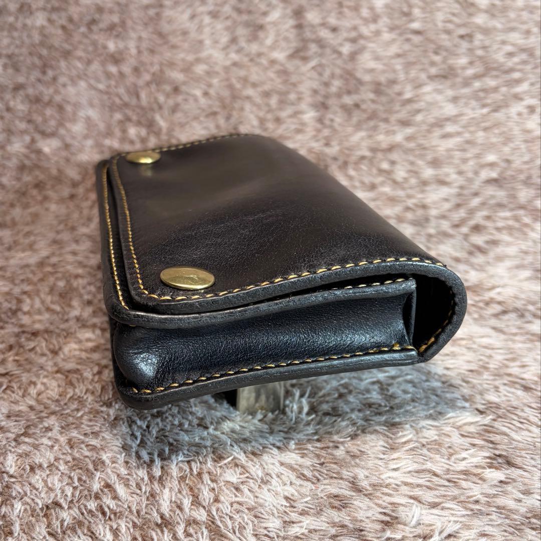 YAMATO ◎柔らかい二つ折りシャグポーチ.牛スムース革◎