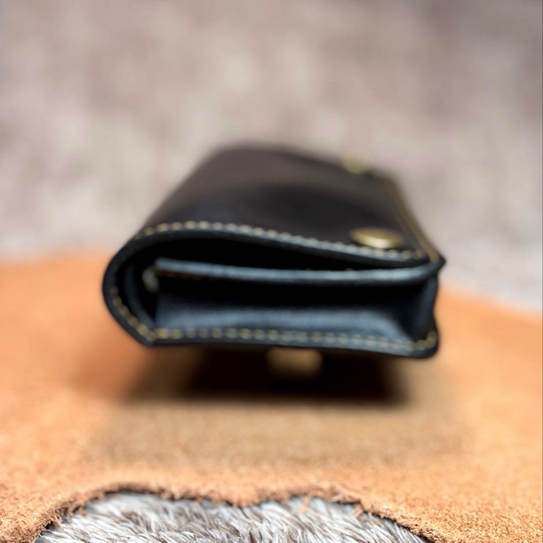 YAMATO ◎柔らかい二つ折りシャグポーチ.牛スムース革◎