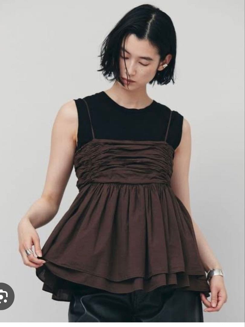 curensology レイヤードギャザーキャミ