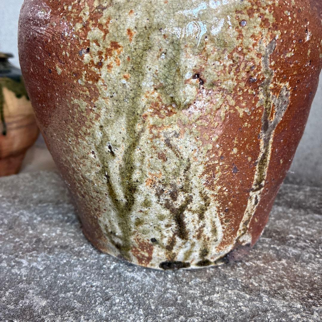 小壺　信楽焼　桧垣紋　伊賀