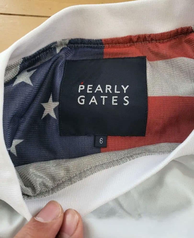 パーリーゲイツ スニード 白×ネイビー 蓄熱裏地 フロントロゴメンズ 6(XL)