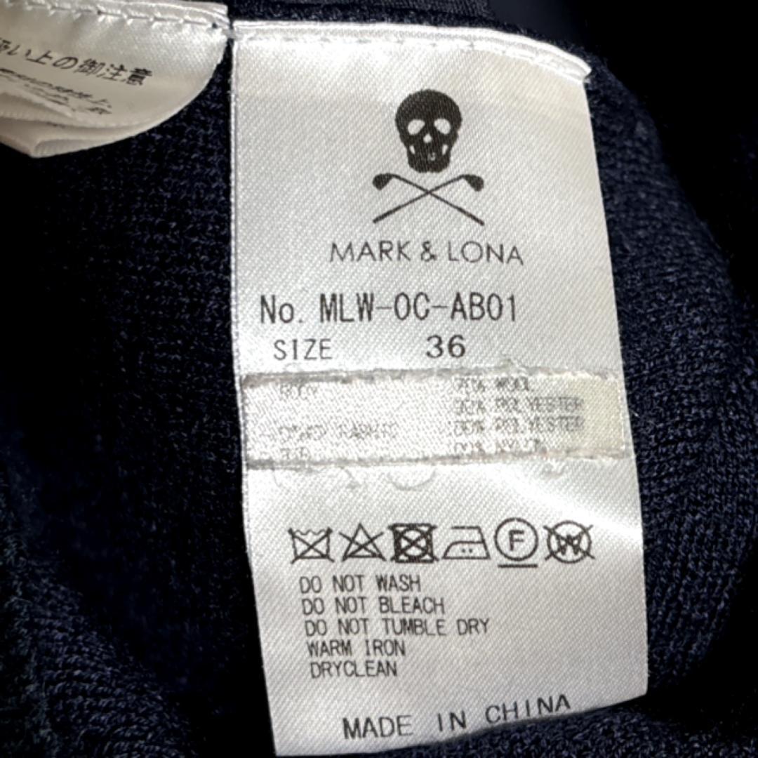 マークアンドロナ Vネック ニット MARK & LONA スカル 素材切替