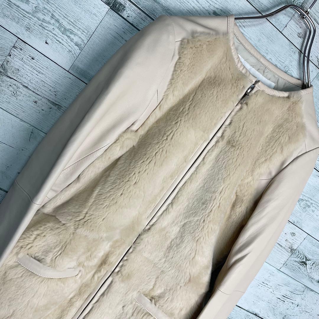 ☆最高級レザー☆ルーニィ　コンビラムレザージャケット定価11万円　レッキスファー