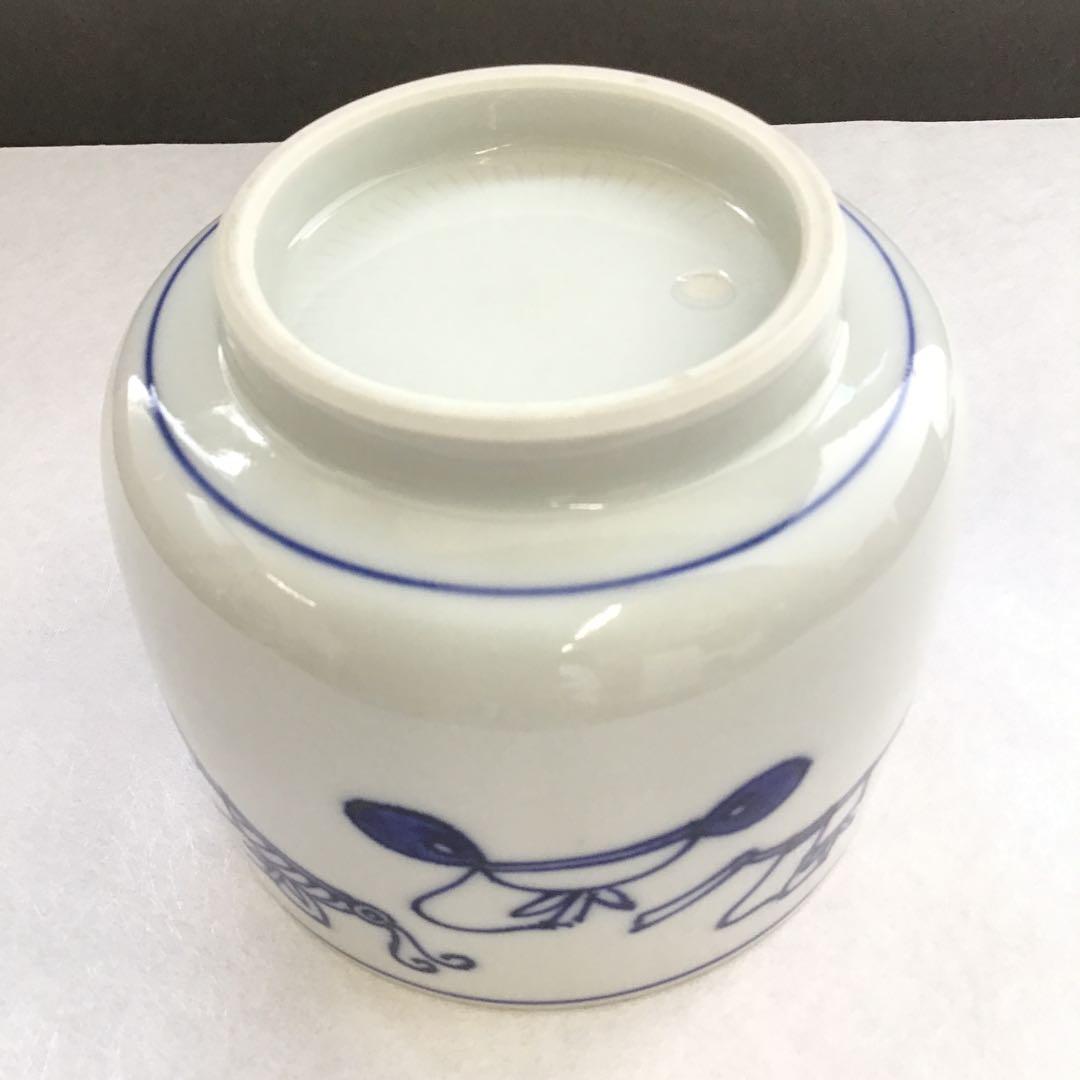 茶道具　火入　染付冠手　昧渓窯永寿作　松尾流妙玄斎書付　共箱　紙箱　N233HI